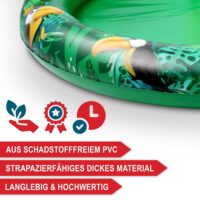 Kinder-Planschbecken mit Rutsche im Dschungel-Design, Größe 182x62x165 cm.